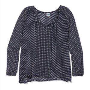 Meri Skye Women's Plus Size Bea Peasant Long Sleeve Top